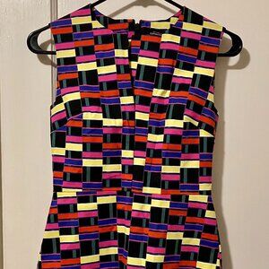Kate Spade Saturday Geometric Multi-color Sleeveless Sheath Dress